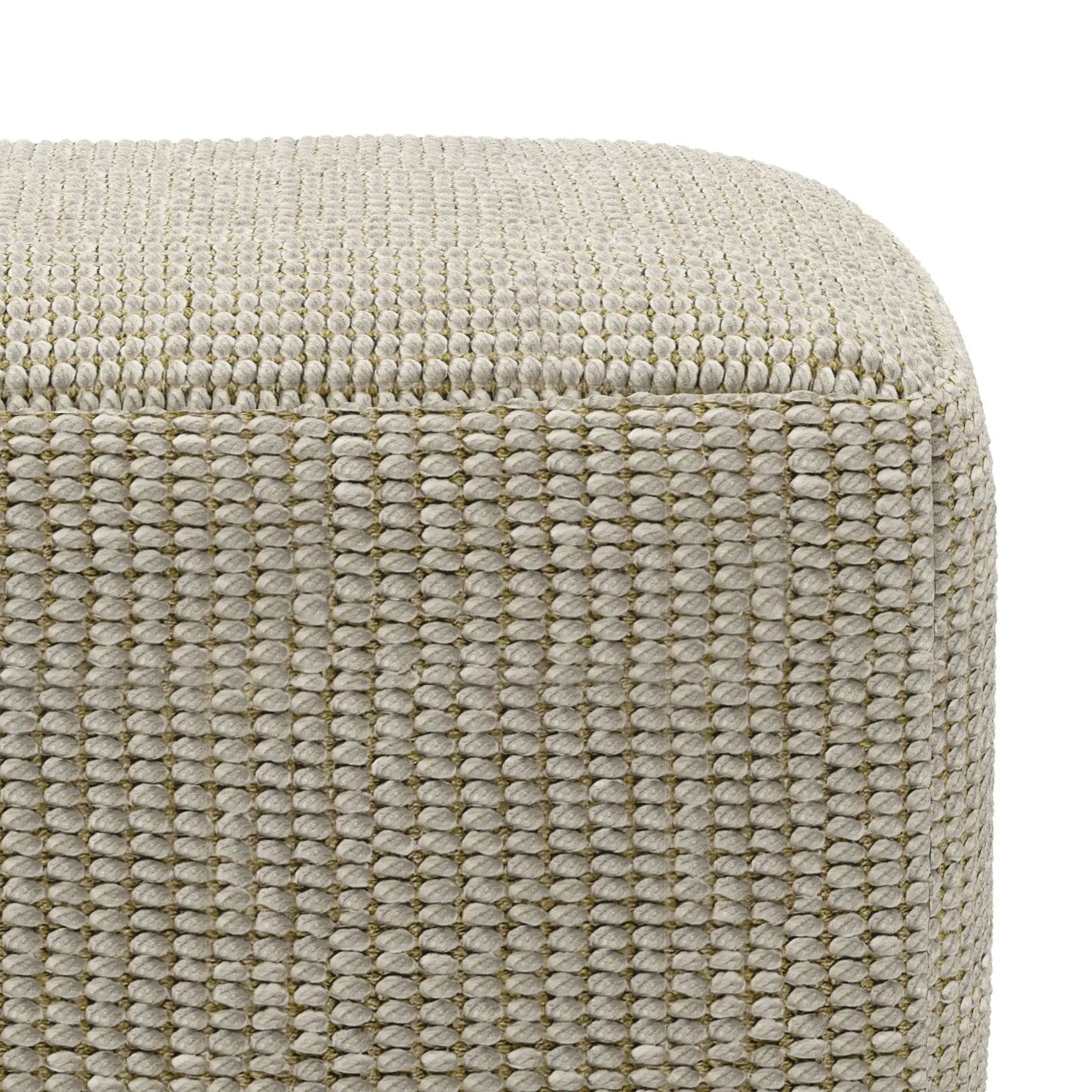 Zelma - Square Woven Outdoor / Indoor Pouf - Cream / Natural by HouseOfZazla