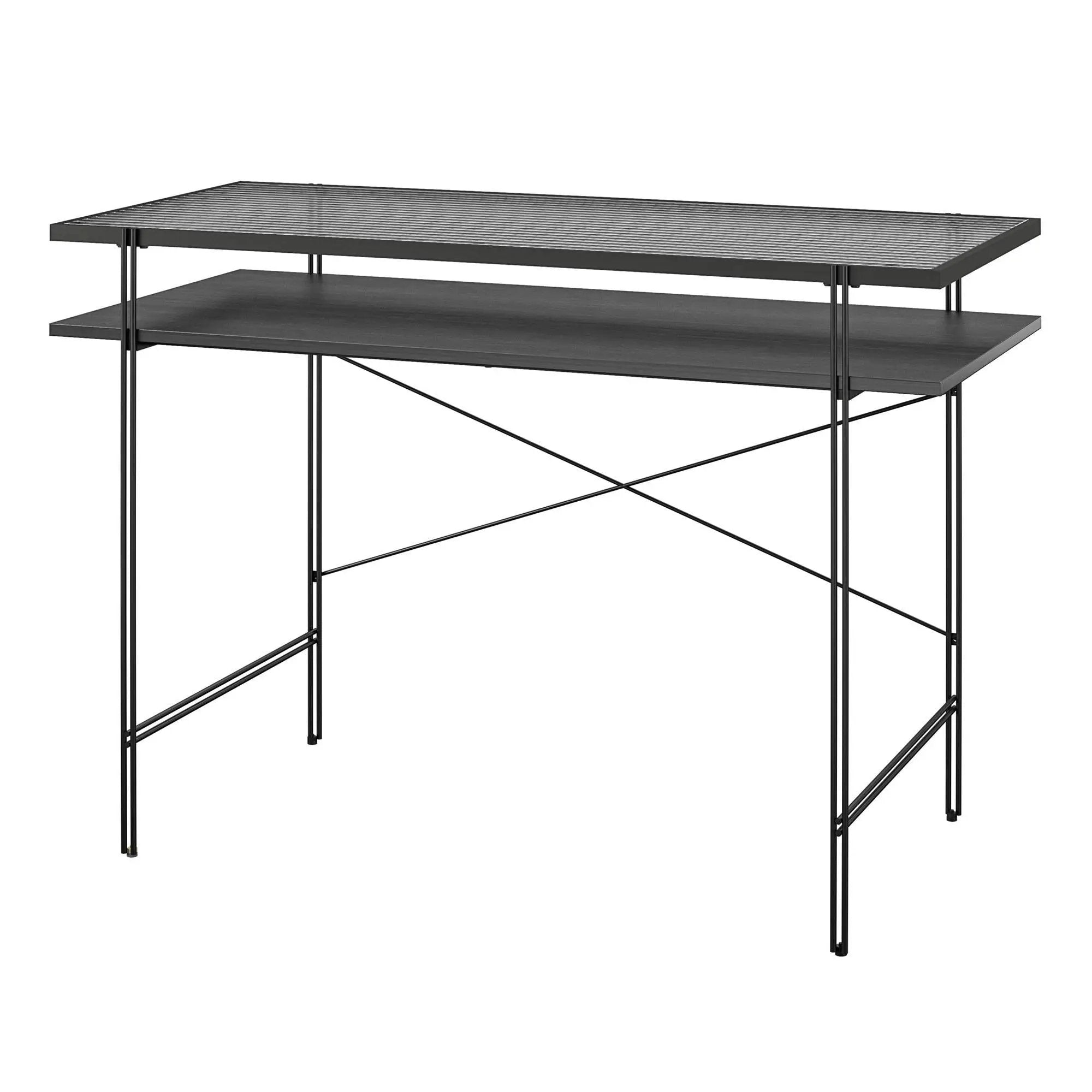 Vance - Computer Desk With Fluted Glass Desktop - Black by Unique Piece Furniture