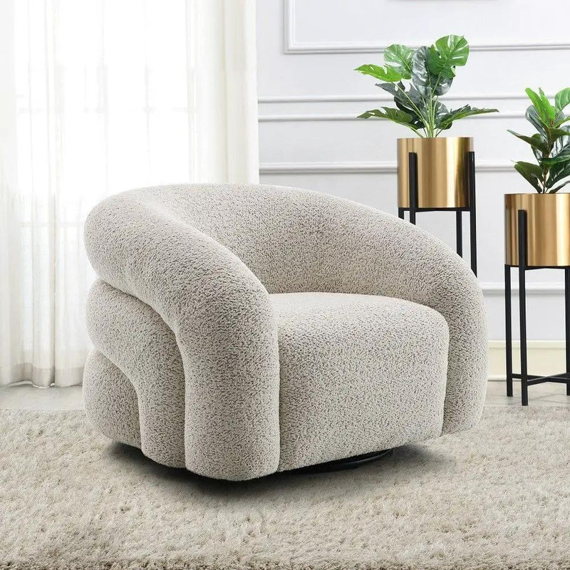 Irma - Chair With Swivel - Gray Boucle by Unique Piece Furniture