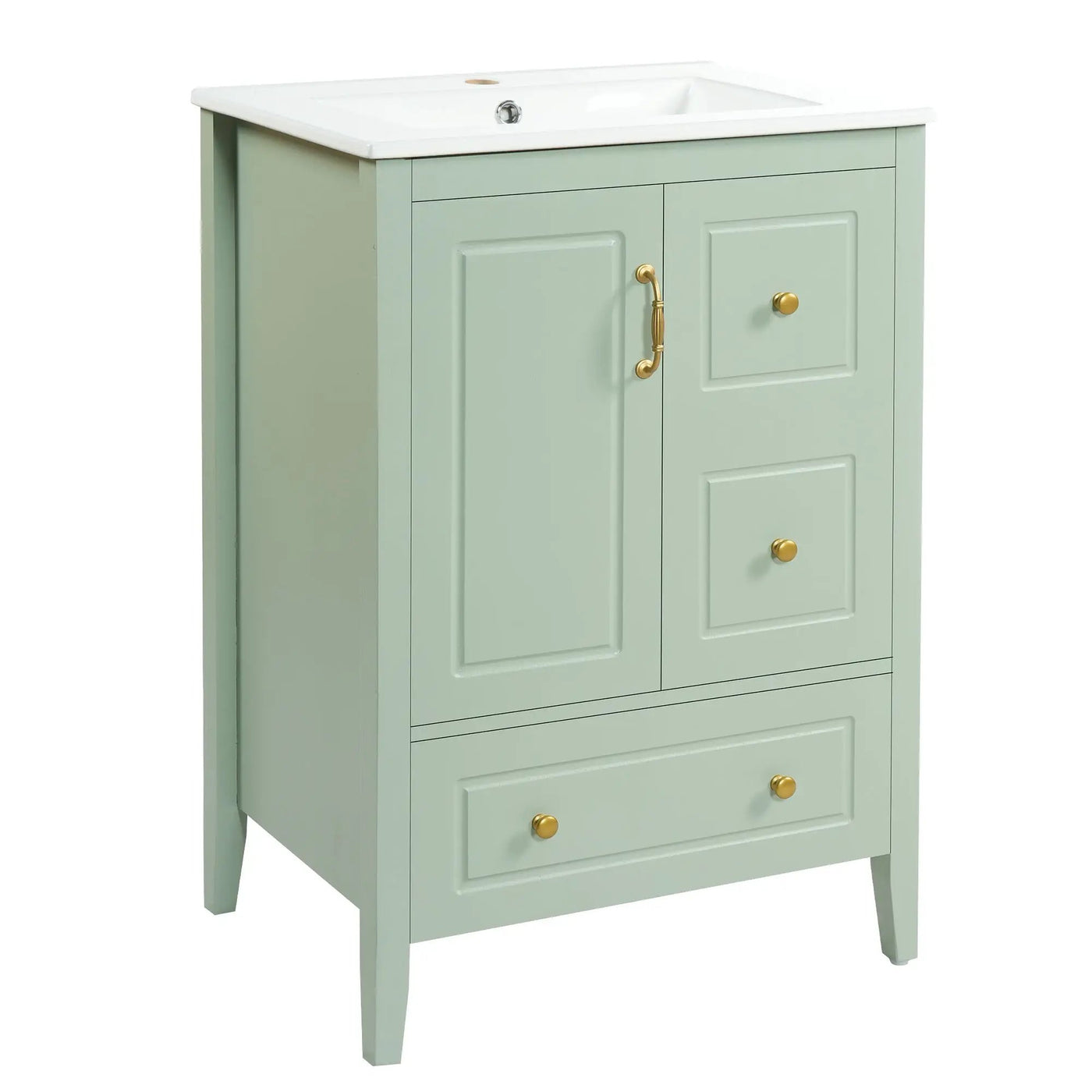 Retro Bathroom Vanity With Sink, Soft Closing Cabinet & Drawers by HouseOfZazla