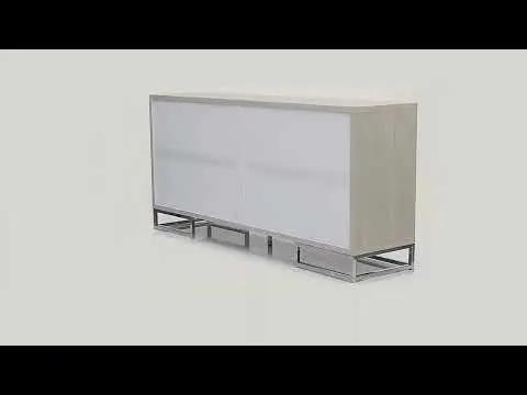 Panos - Console Cabinet - White Marble Print & Chrome by Unique Piece Furniture