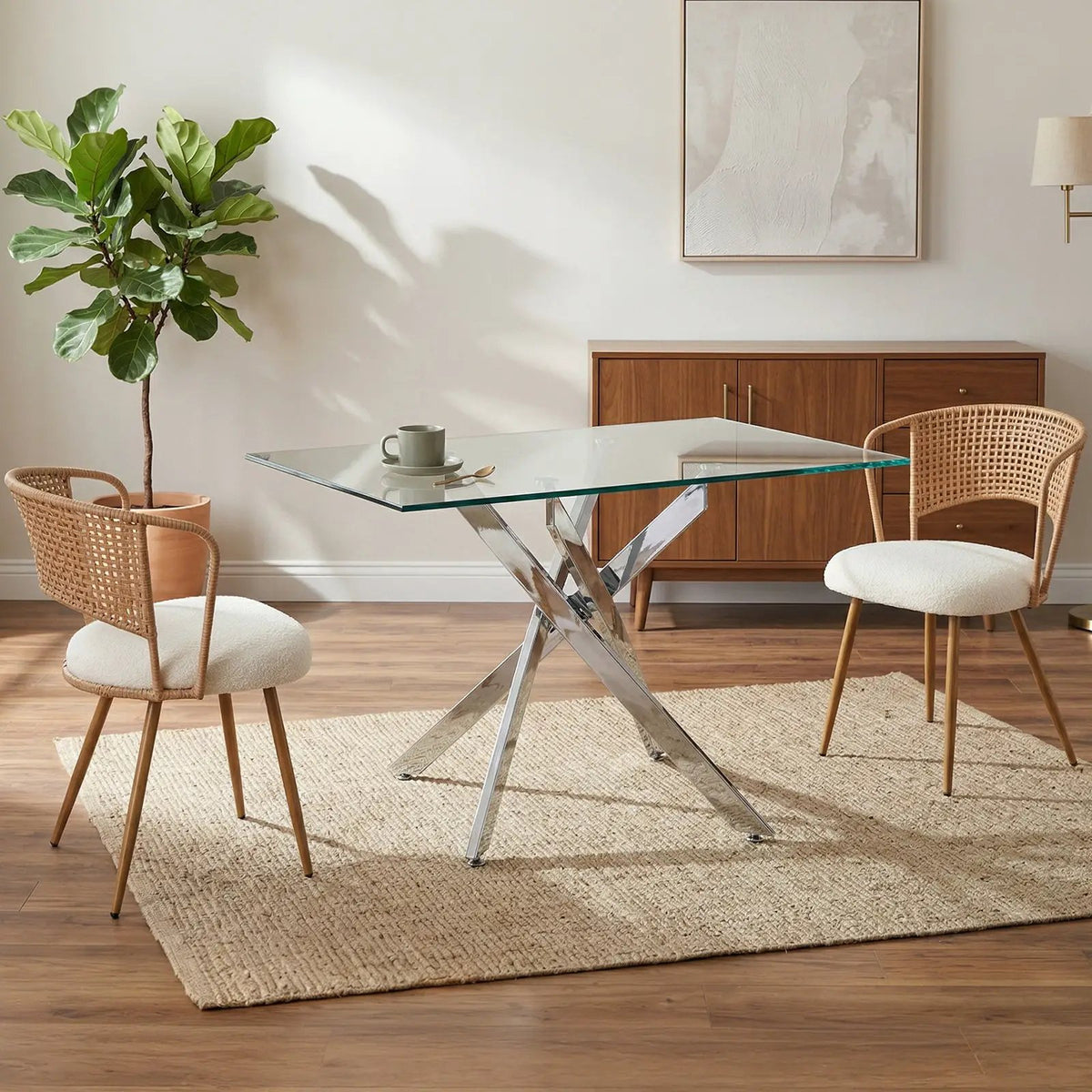 Wicker Dining Chairs - 2-Piece Set - Farmhouse Style, photo 8 of 9
