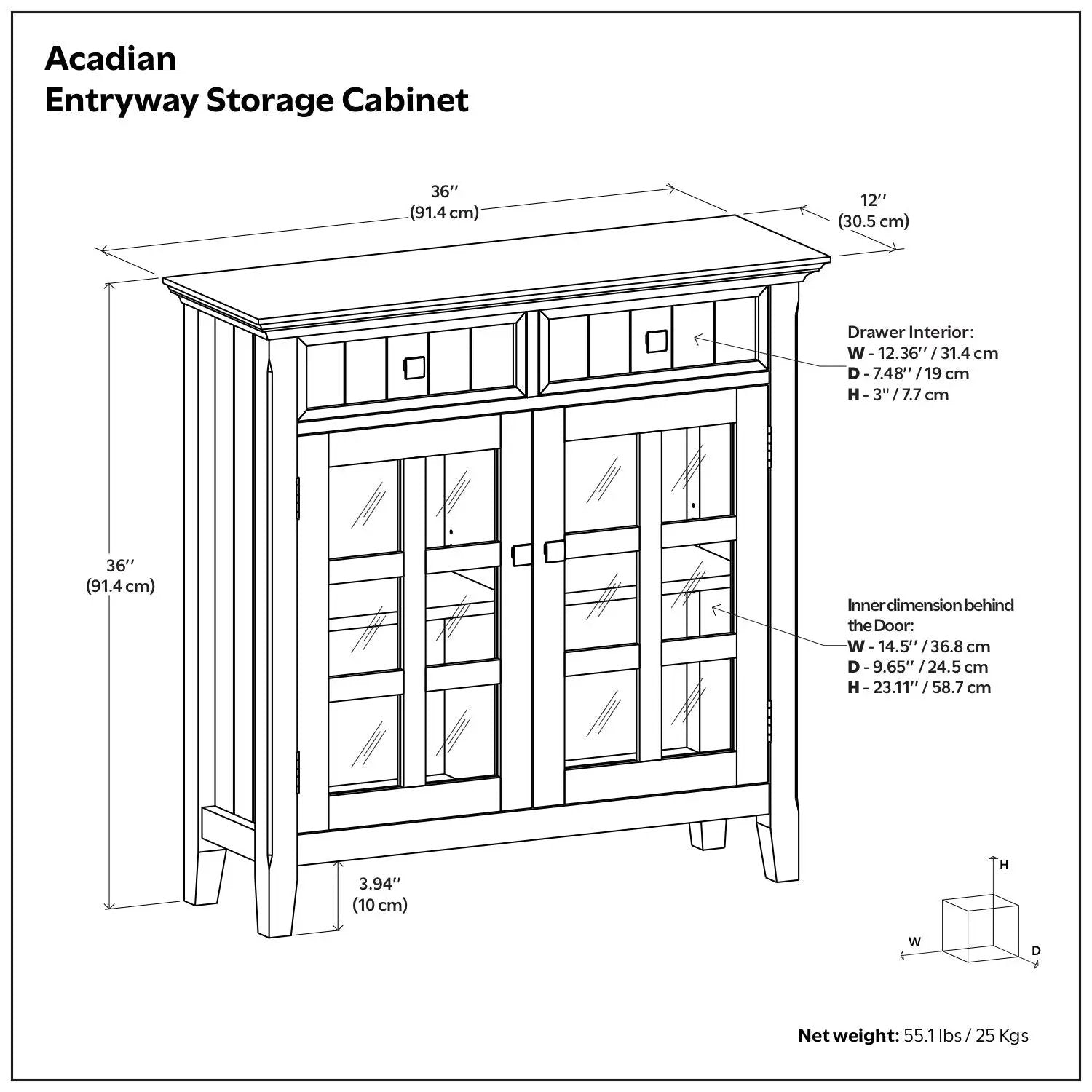 Acadian - Entryway Storage Cabinet - Brunette Brown by Unique Piece Furniture