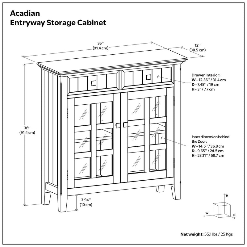 Acadian - Entryway Storage Cabinet - Brunette Brown by Unique Piece Furniture
