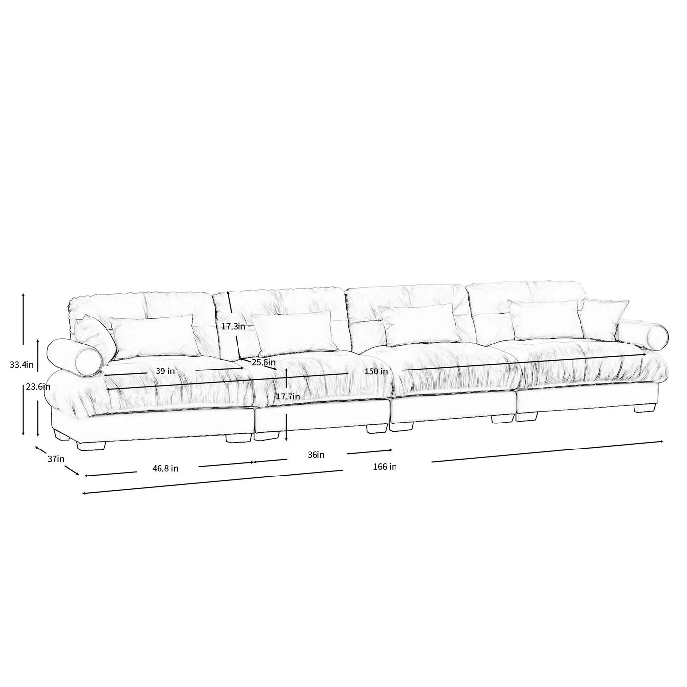 Super Comfort Oversized Modular Sectional Sofa by HouseOfZazla