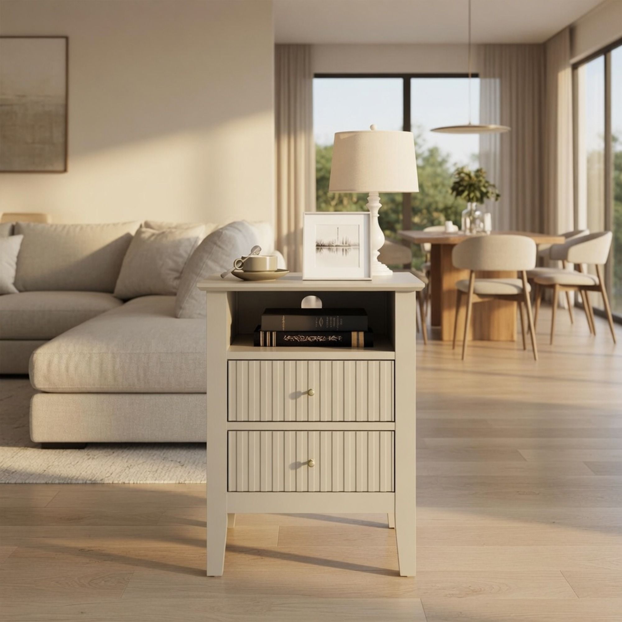 Fluted Nightstand With 2 Drawers by HouseOfZazla