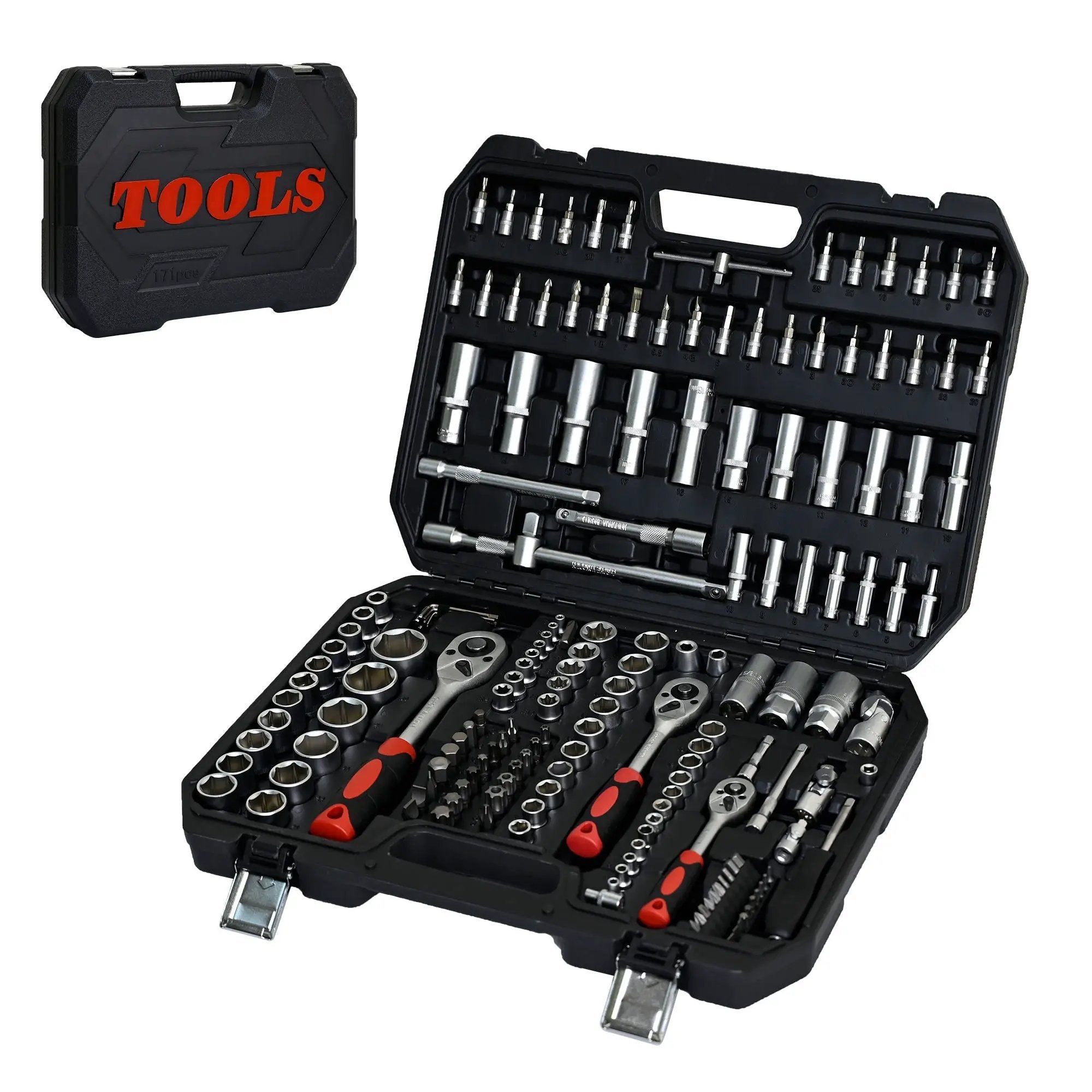 Tool Set Socket And Ratchet Wrench Toolbo 71 Pieces Toolbox Universal Home Car Repair Tool Set For Men Homeowners Diy Enthusiasts And Mechanics - Black by HouseOfZazla