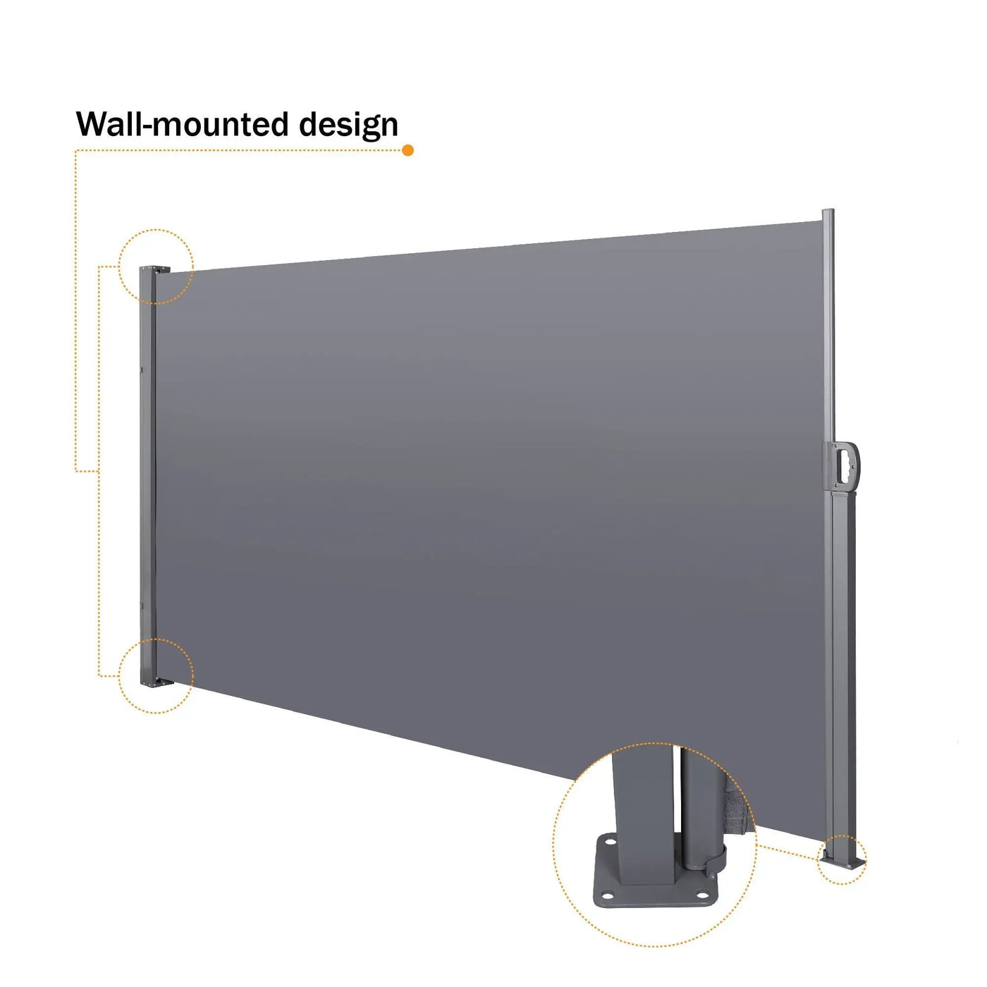 Retractable Side Screen Awning, Uv Resistant, Waterproof, Patio Privacy Screen For Garden, Balcony, Courtyard by HouseOfZazla