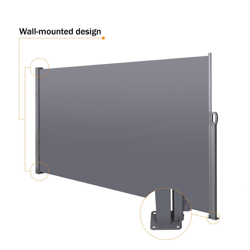 Retractable Side Screen Awning, Uv Resistant, Waterproof, Patio Privacy Screen For Garden, Balcony, Courtyard by Unique Piece Furniture