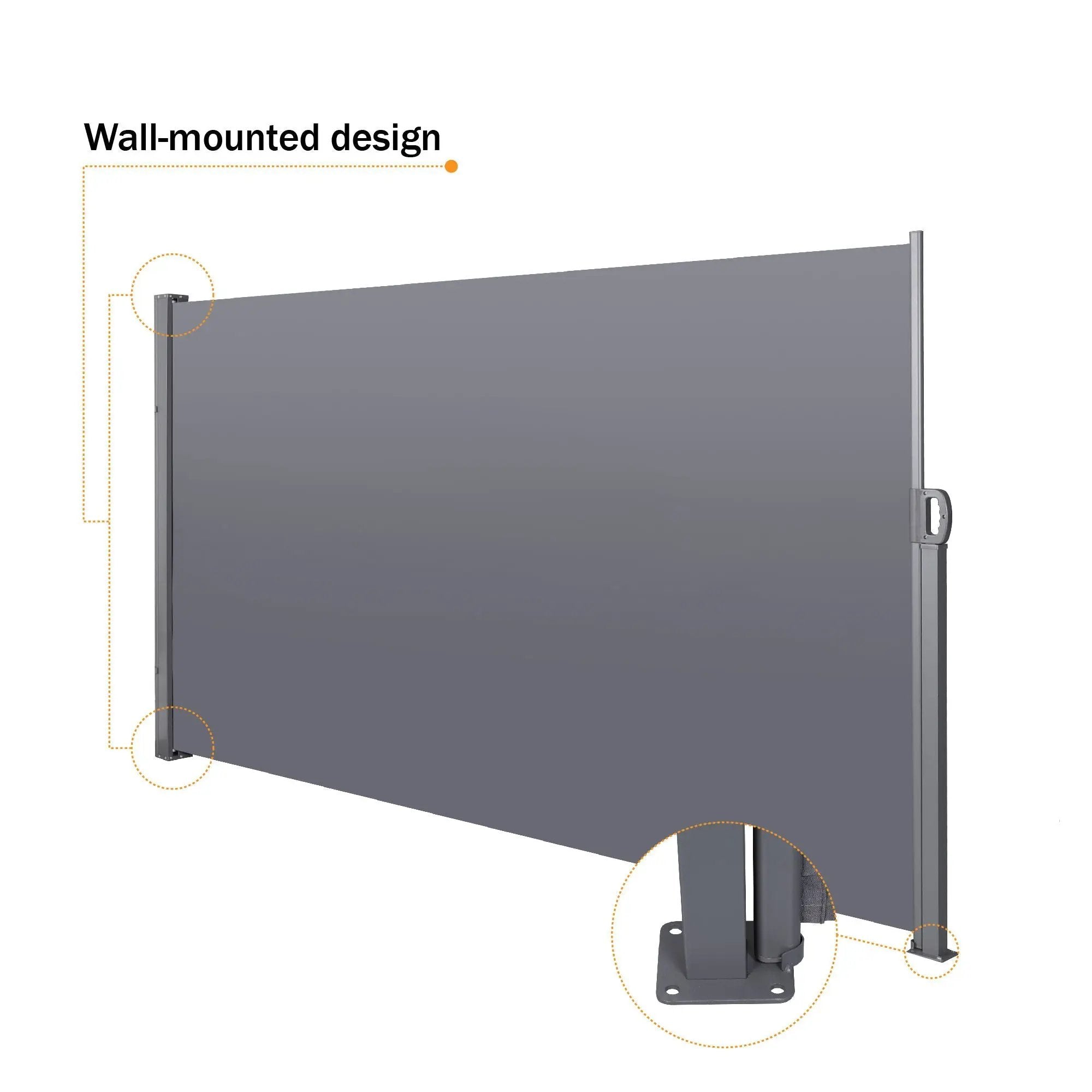 Retractable Side Screen Awning, Uv Resistant, Waterproof, Patio Privacy Screen For Garden, Balcony, Courtyard by Unique Piece Furniture