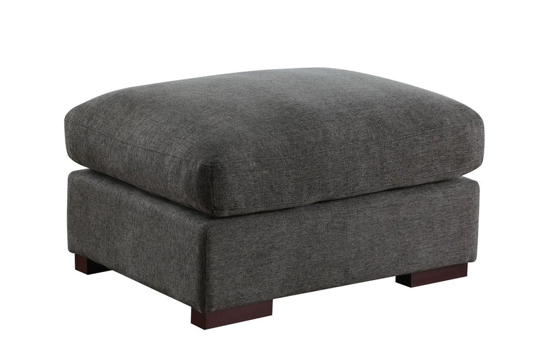 Tatman - Linen Blend Sectional With 2 Ottomans - Dark Gray by Unique Piece Furniture