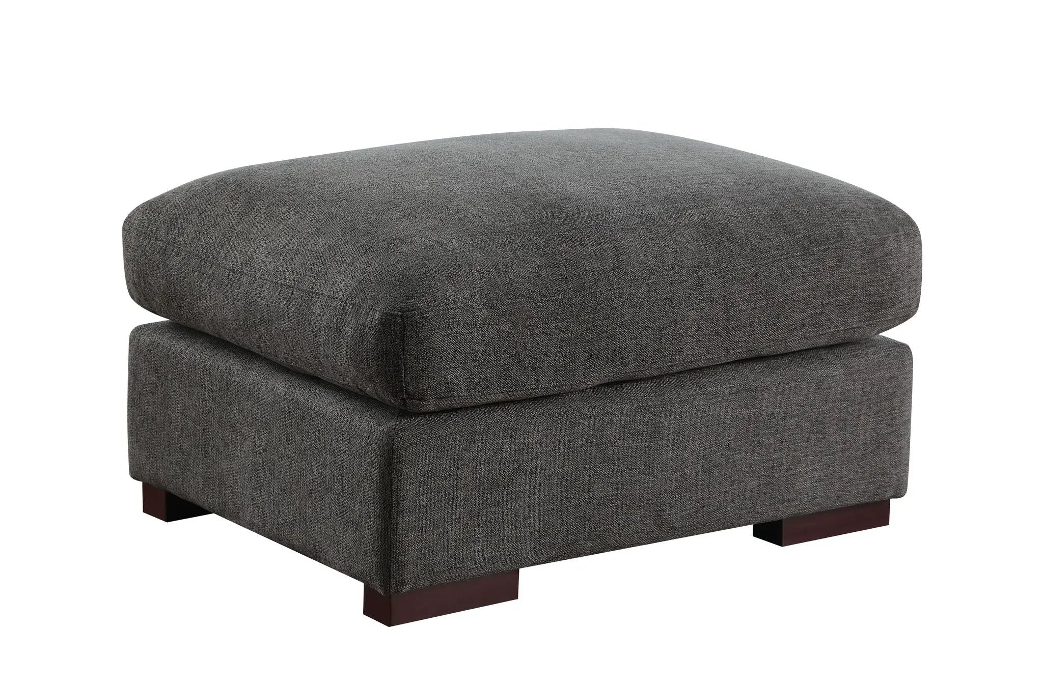 Tatman - Linen Blend Sectional With 2 Ottomans - Dark Gray by HouseOfZazla