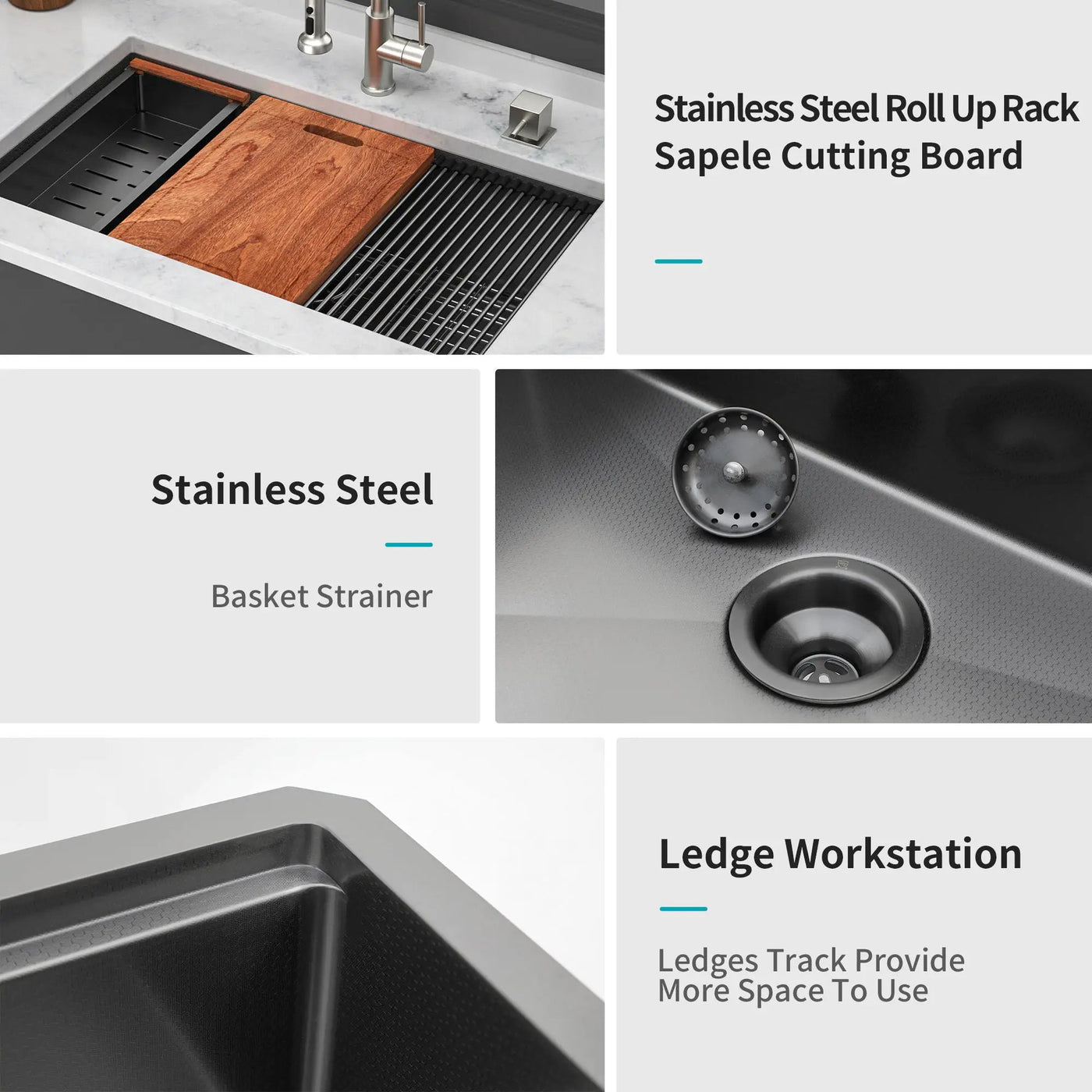 Workstation Kitchen Sink, Single Bowl Undermount by HouseOfZazla
