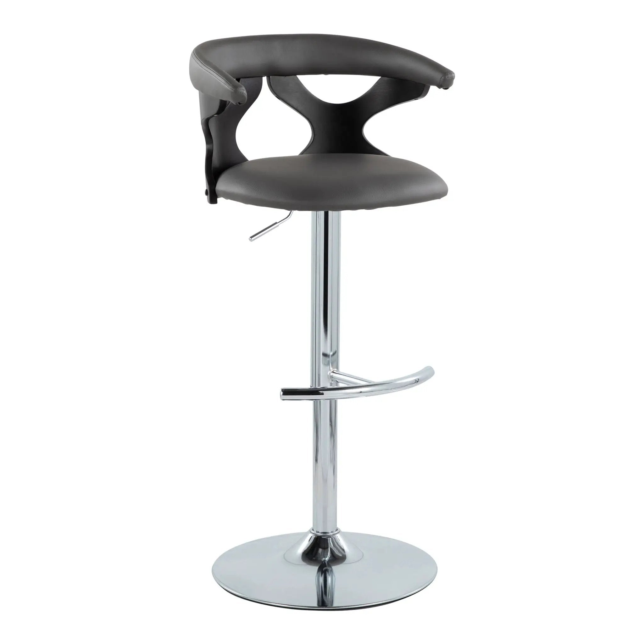 Gardenia - Contemporary Adjustable Barstool & Swivel, Rounded T Footrest (Set of 2) by HouseOfZazla