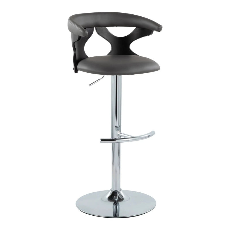 Gardenia - Contemporary Adjustable Barstool & Swivel, Rounded T Footrest (Set of 2) by HouseOfZazla