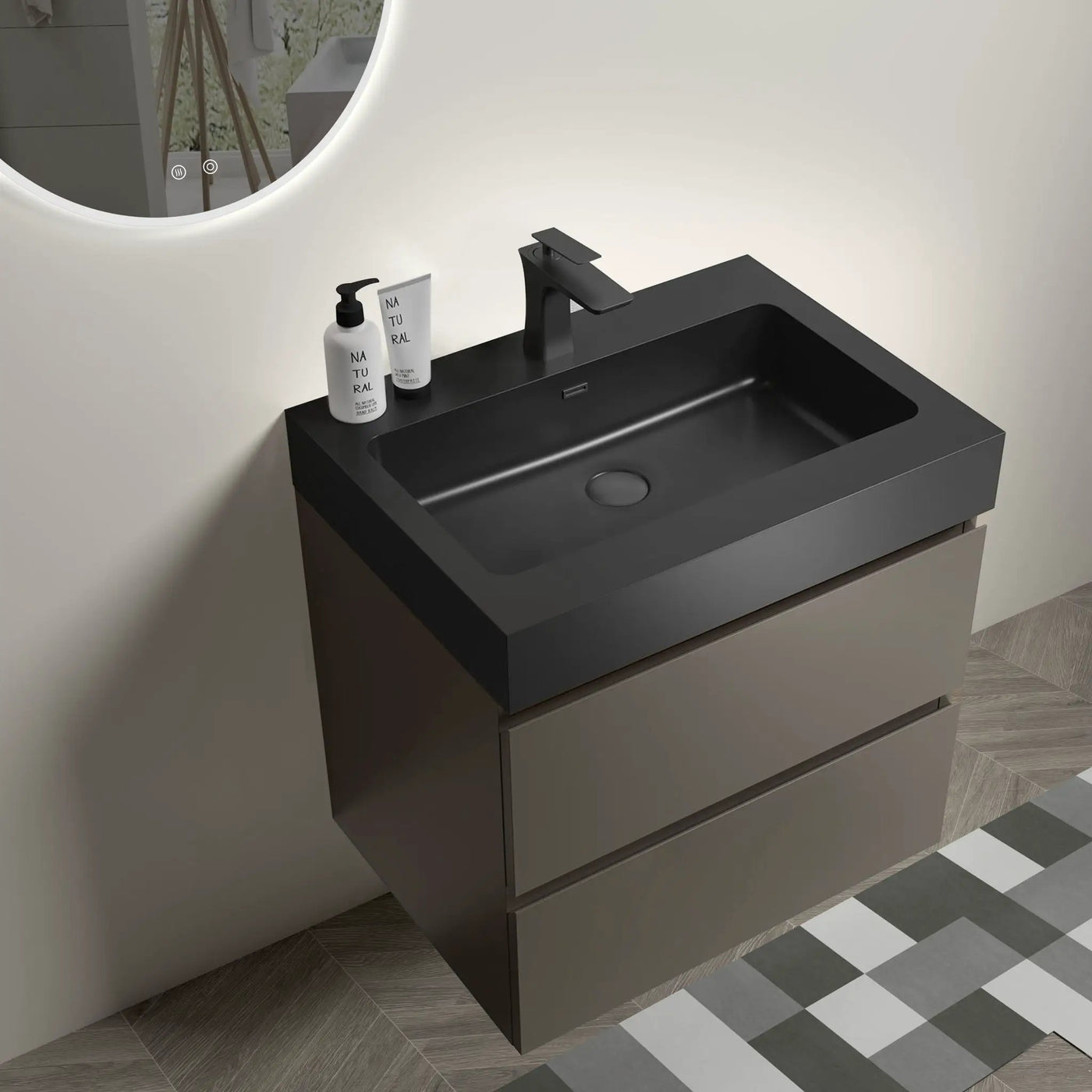 Alice - Bathroom Vanity With Sink, Large Storage Wall Mounted Floating Bathroom Vanity For Modern Bathroom, One-Piece Sink Basin Without Drain And Faucet by HouseOfZazla