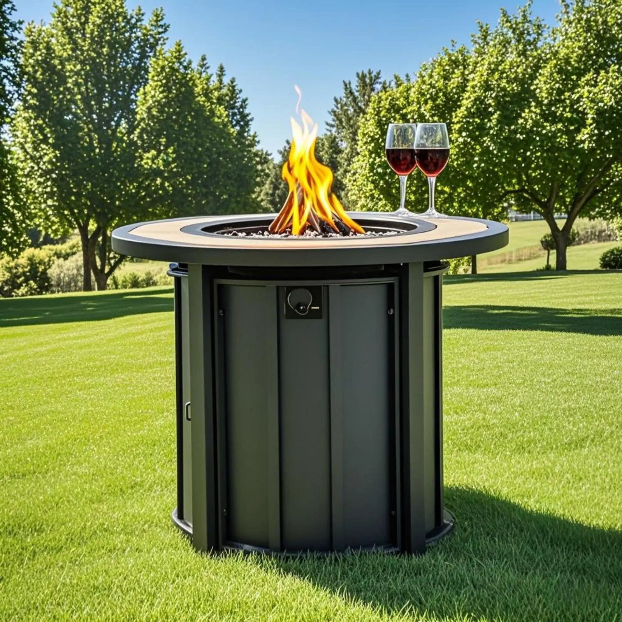 30" Propane Gas Fire Pit Table with Mosaic Ceramic Tabletop by HouseOfZazla