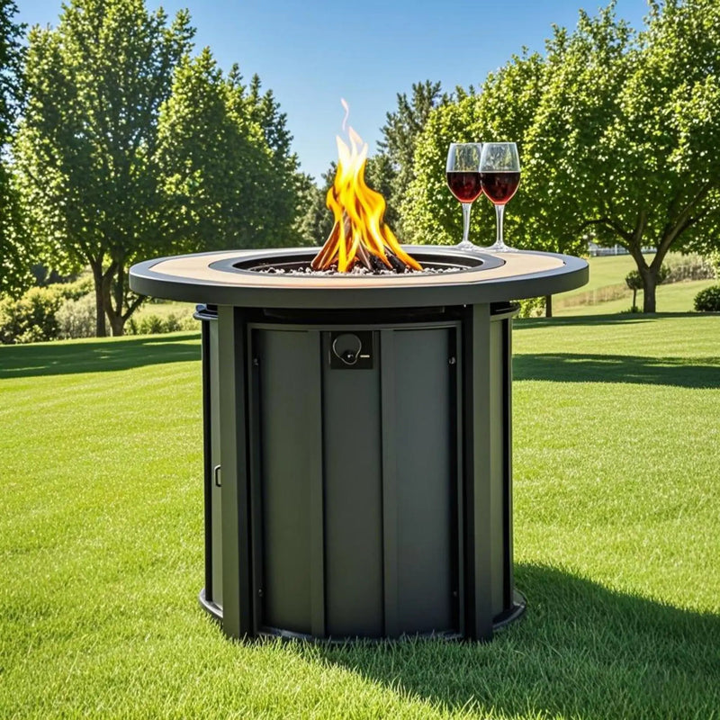 30" Propane Gas Fire Pit Table with Mosaic Ceramic Tabletop by HouseOfZazla