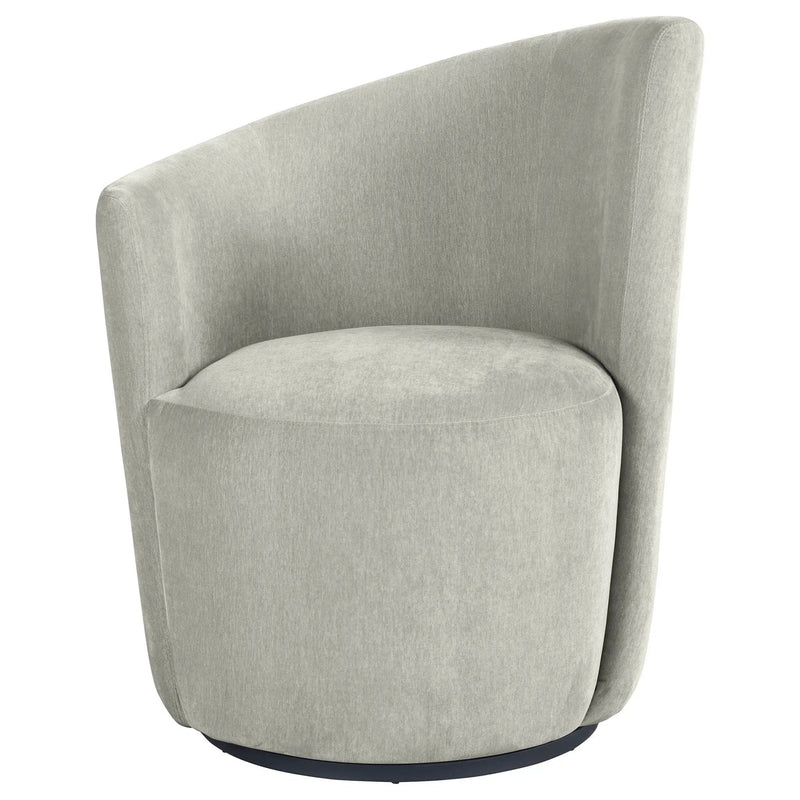 Nueva Upholstered Swivel Chair Curved Backrest Dove Grey by Unique Piece Furniture