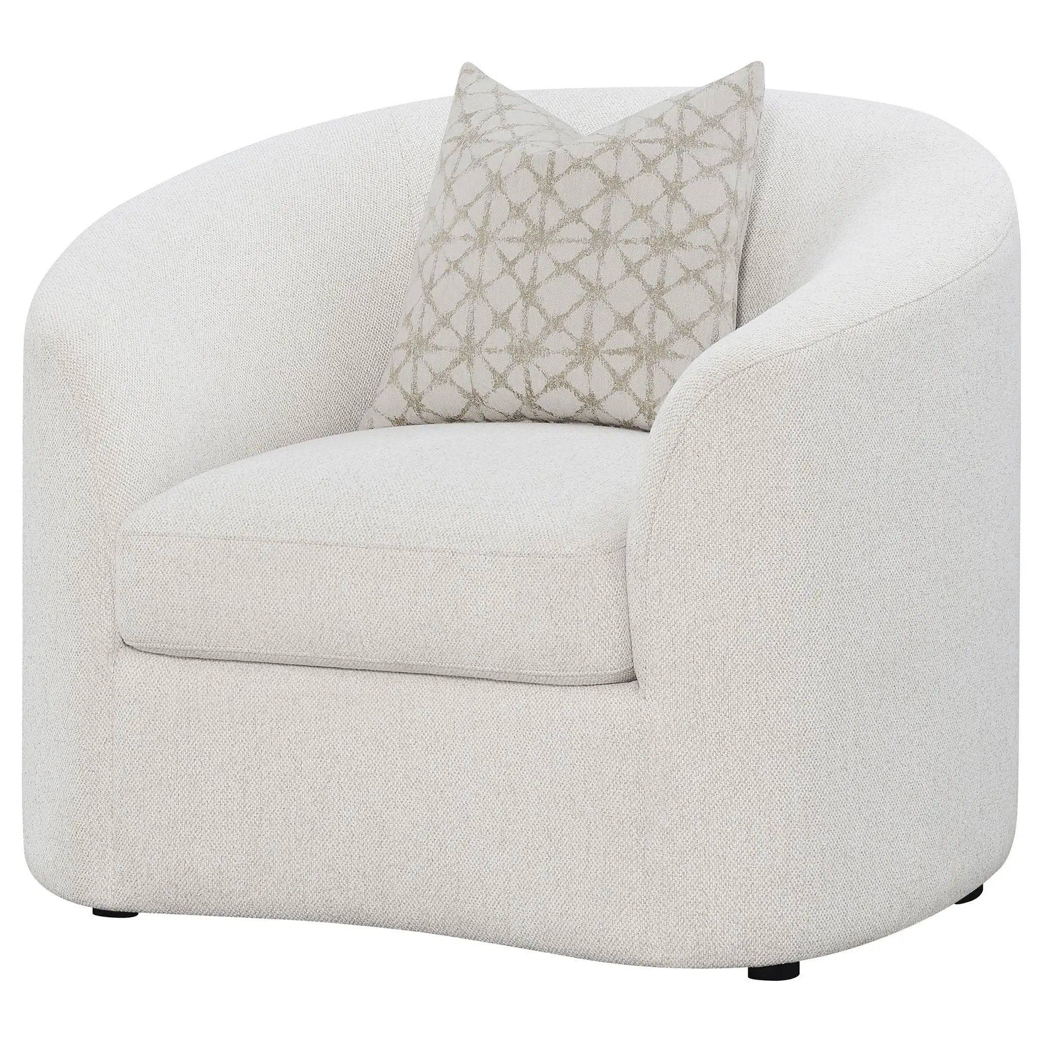 Rainn Boucle Upholstered Sloped Arm Accent Chair Latte by Unique Piece Furniture