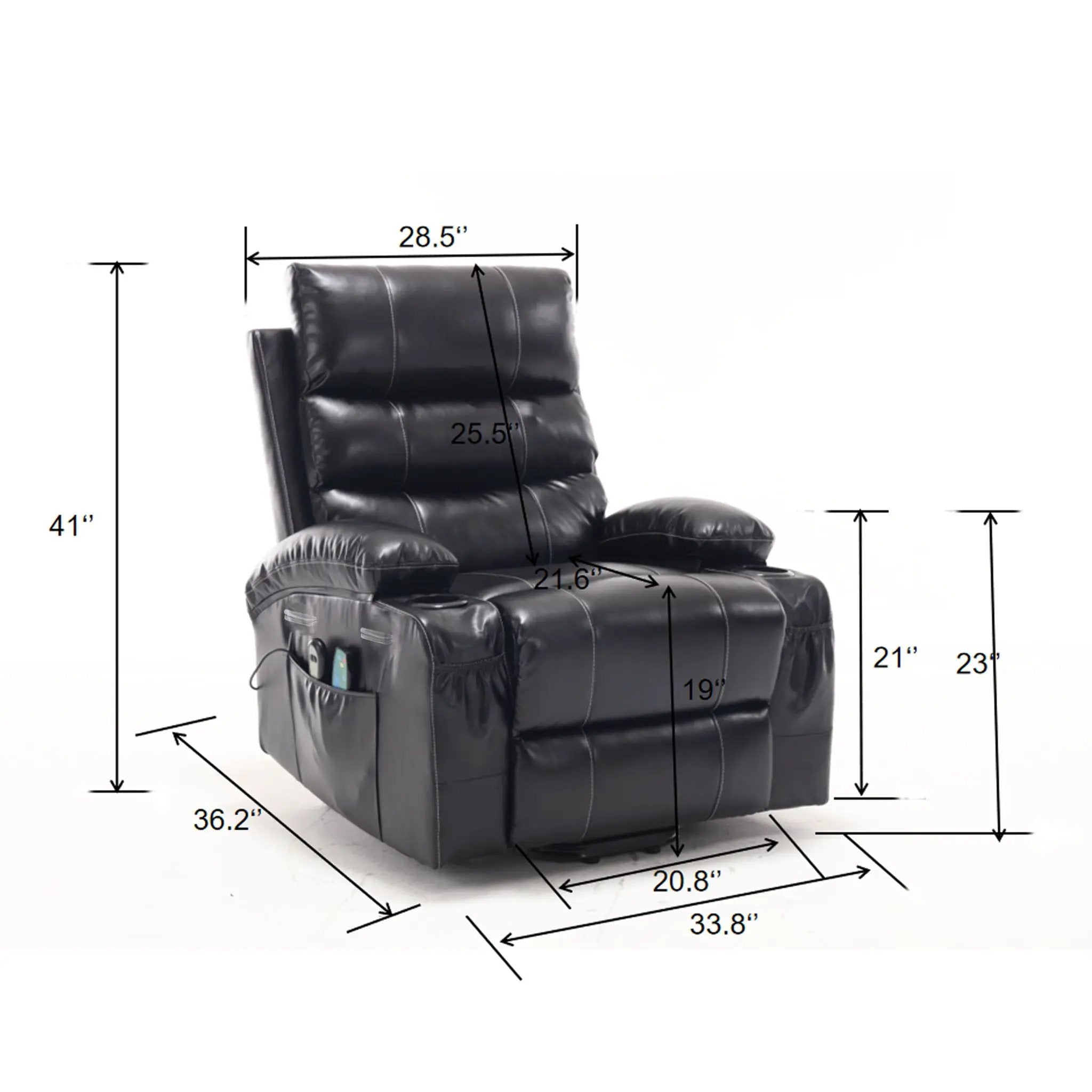Large Electric Power Lift Recliner Chair Sofa with Massage and Heat by HouseOfZazla