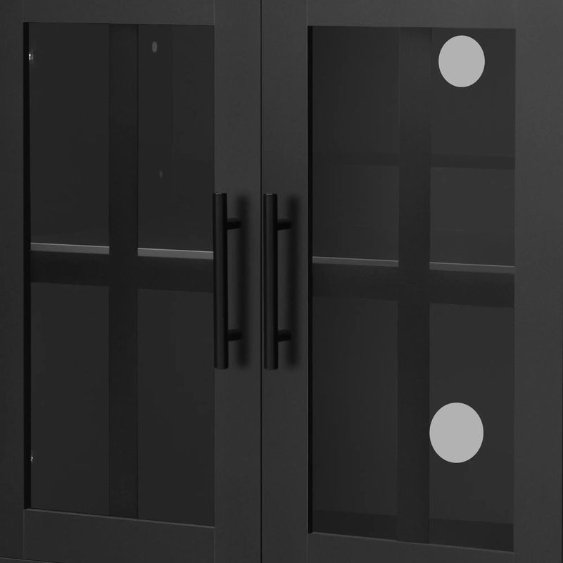 Wall Unit Entertainment Center With Bookshelves For TVs Up To 80", Tempered Glass Doors And Adjustable Shelves by HouseOfZazla