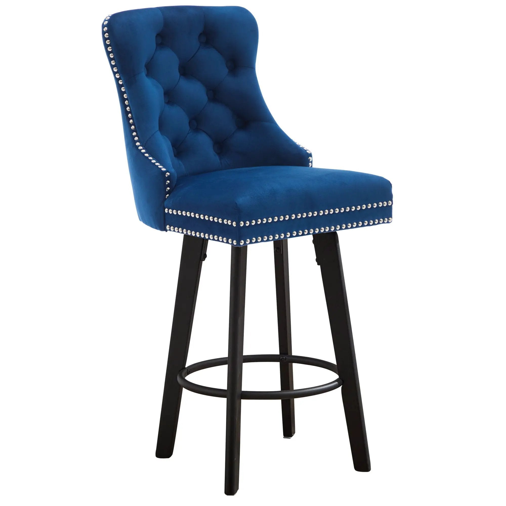 Swivel Bar Stools With Button Tufted Design And Rivet Trim by Unique Piece Furniture