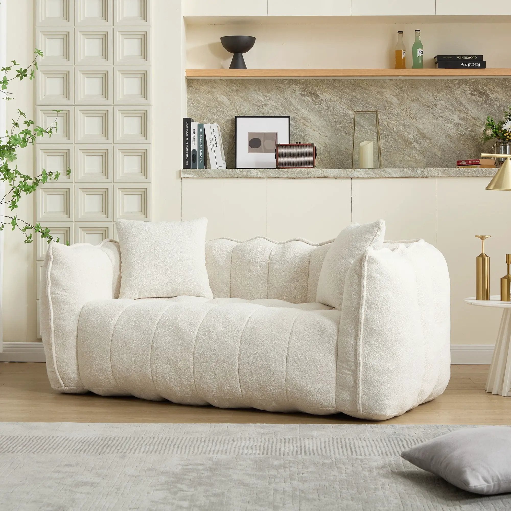 Cozy Beanbag Chair With High Resilience Foam Core For 2 by HouseOfZazla