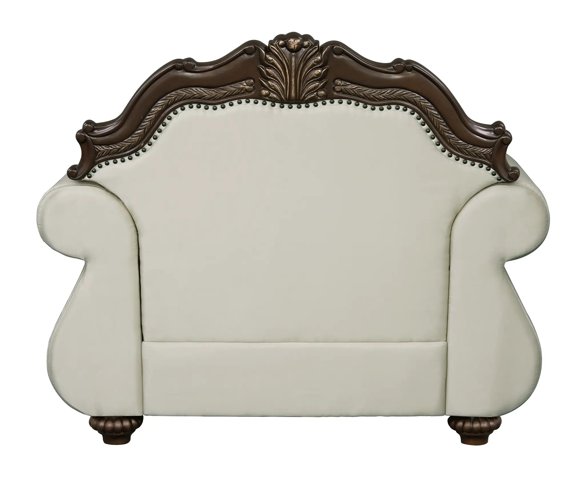 Pierce 2-Piece Traditional Living Room Set, Upholstered Loveseat and Accent Chair with Carved Wood Frame by HouseOfZazla