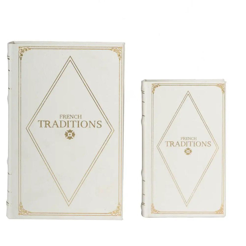 Book Boxes (Set of 2) - White / Gold by Unique Piece Furniture