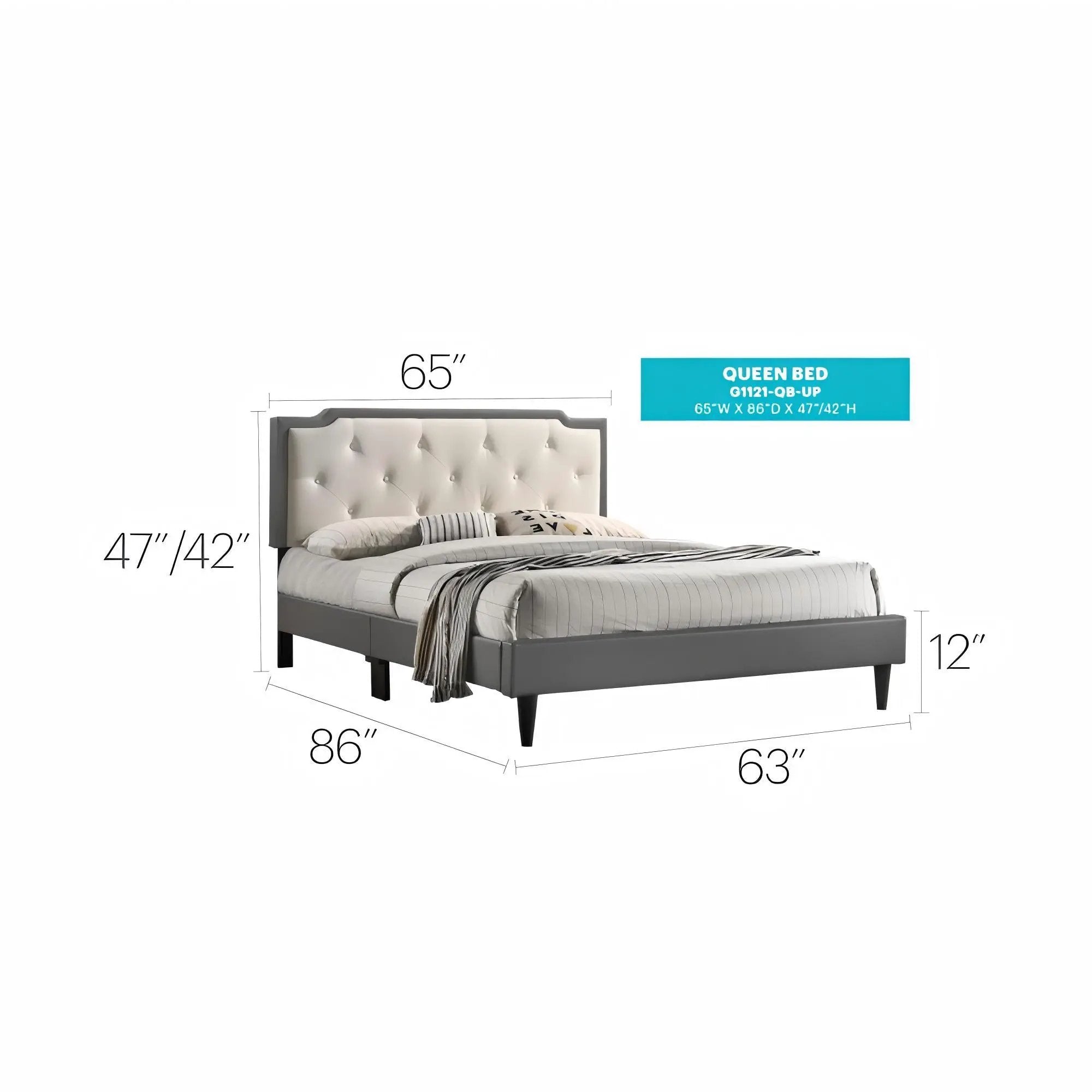 Bed (All in One Box) - Two Tone by Unique Piece Furniture