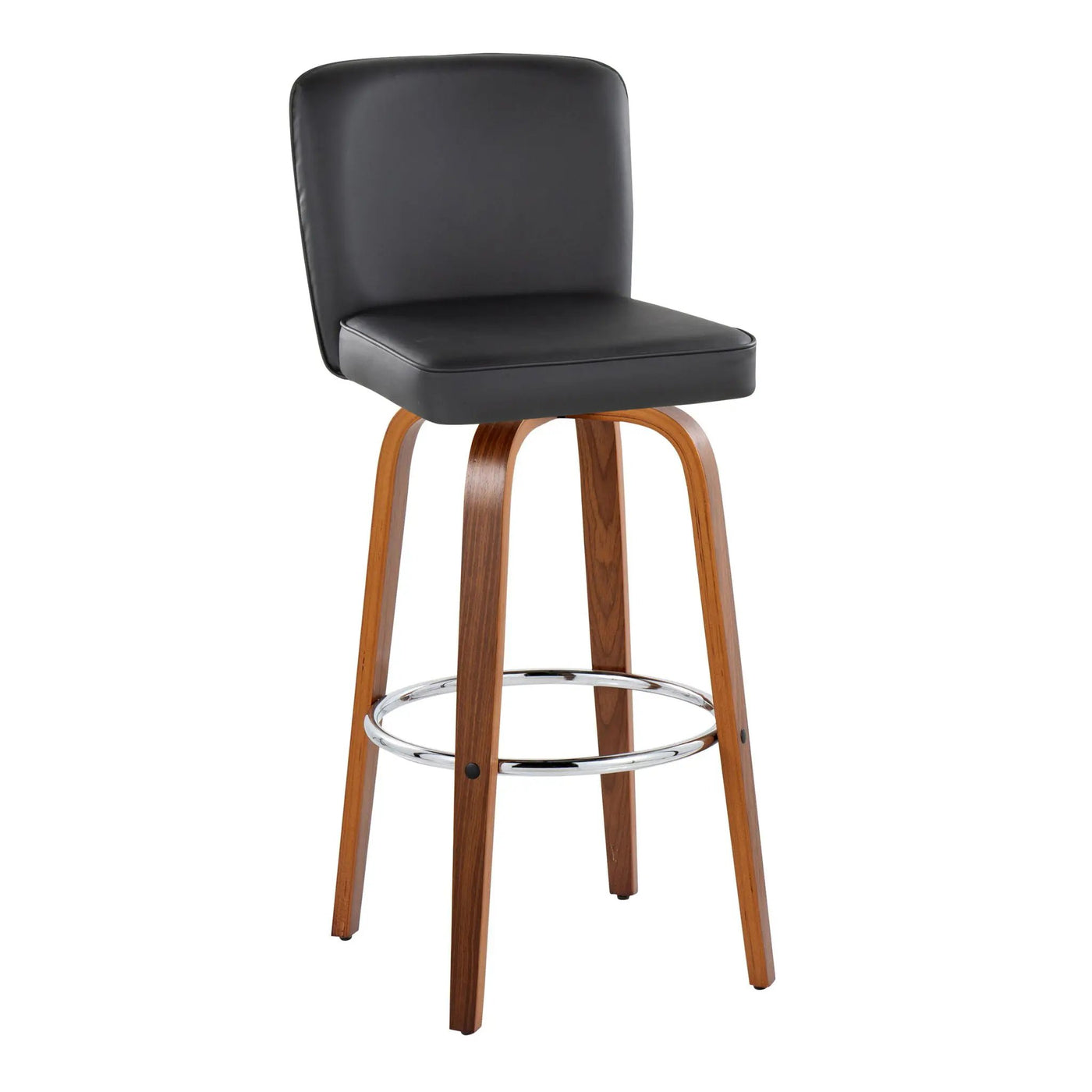 Henry - Contemporary Fixed Height Barstool With Swivel With Round Footrest (Set of 2) by HouseOfZazla