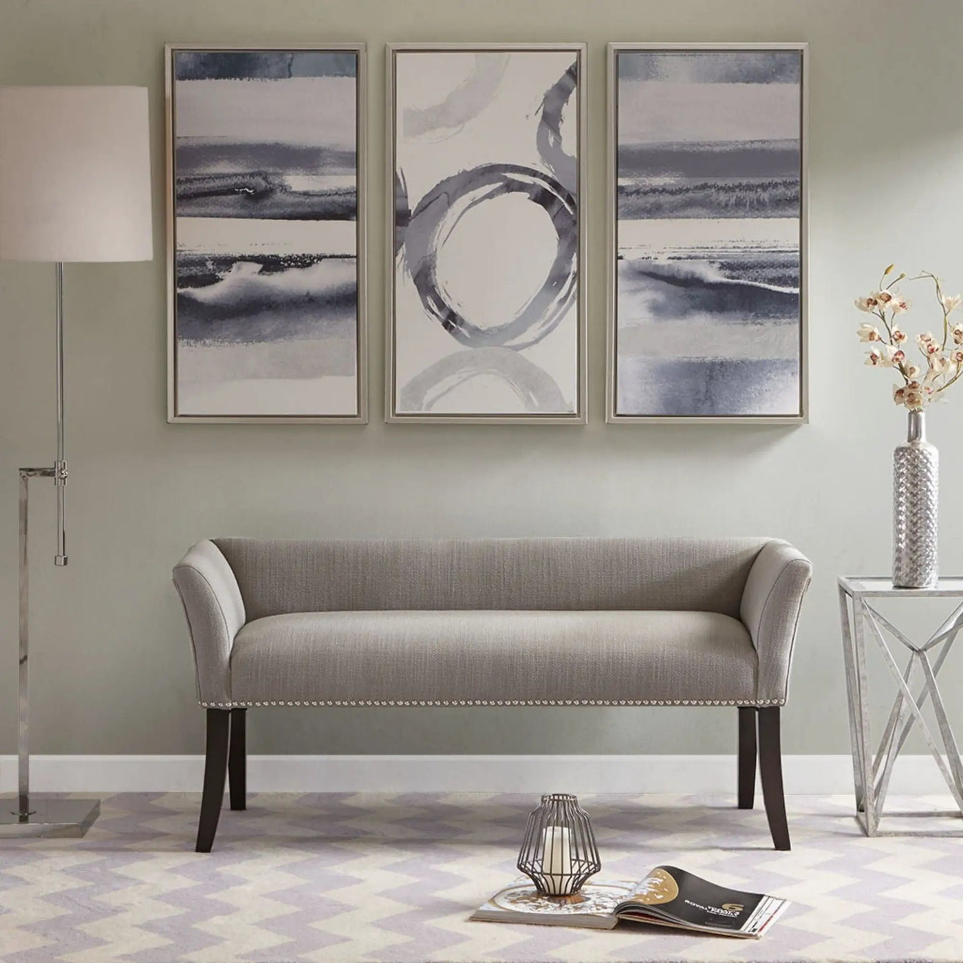 Elegant Design Bench Upholstery, Solid Wood Frame by Unique Piece Furniture