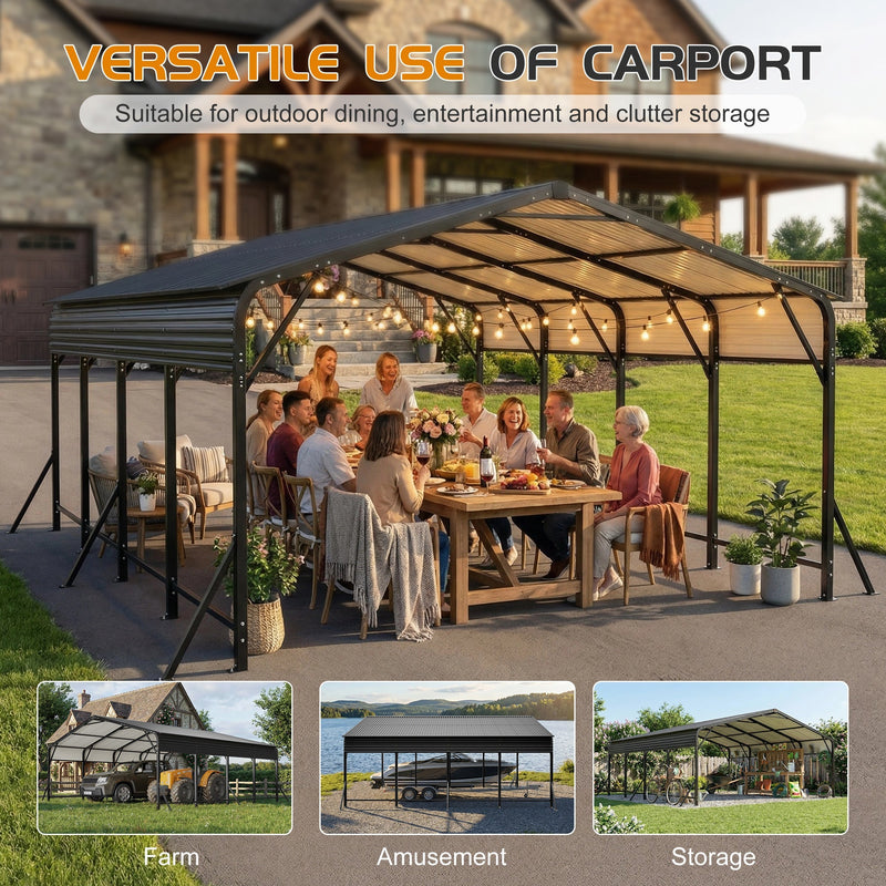 20'x20' Galvanated Steel Carport Canopy by HouseOfZazla