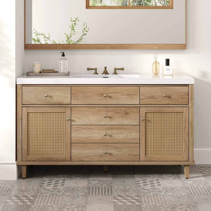 Bathroom Vanity With Sink, 5 Legs, Soft Close Drawers by HouseOfZazla