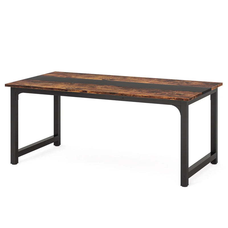 Large Computer Desk With Steel Frame for Home Office Workstation by HouseOfZazla