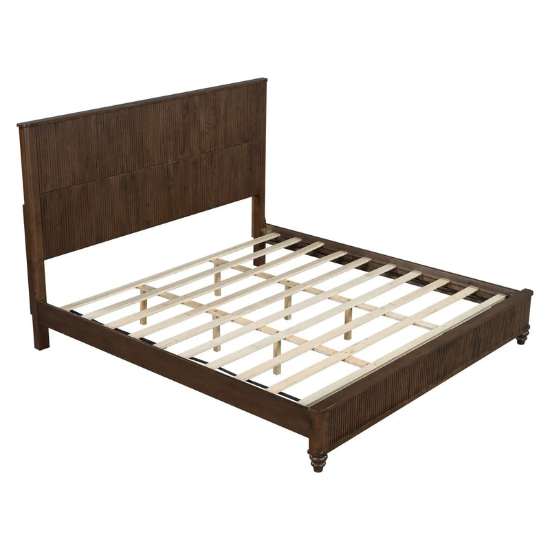 Platform Bed Frame & Tall Headboard by HouseOfZazla