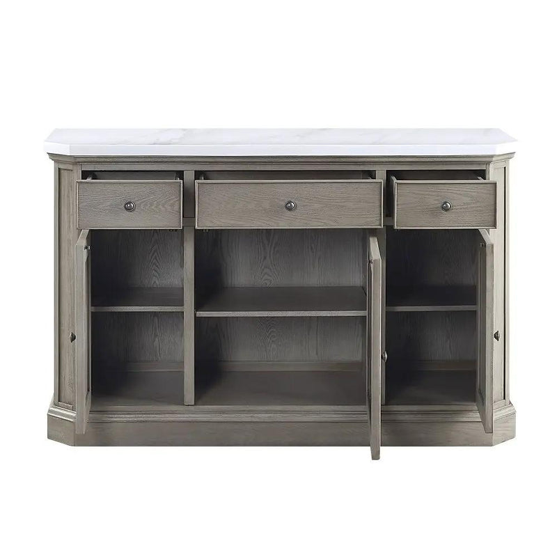 Zumala - Server - Marble Top & Weathered Oak by Unique Piece Furniture