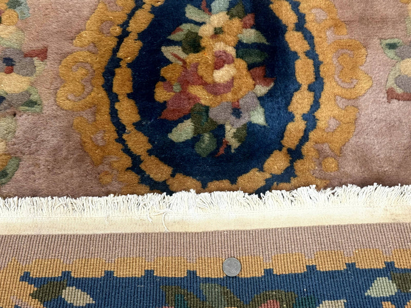 Chinese Wool Rug 3x5, Vintage 90 Line Carpet, Small Art Deco Rug by Jewel Rugs