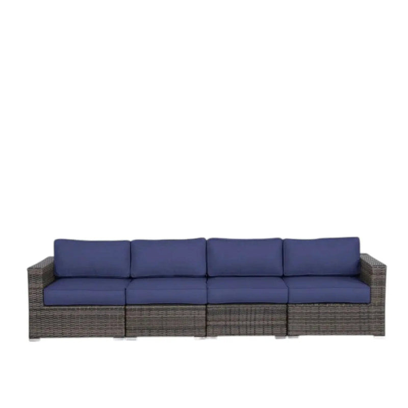 Luxurious Wicker Patio Sectional With Weather Resistant Sunbrella Cushions by Unique Piece Furniture