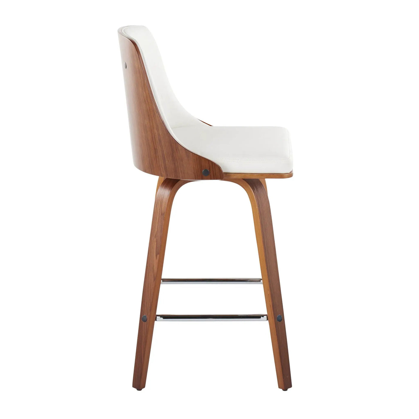 Gianna - Mid Century Modern Fixed Height Counter Stool With Swivel With Square Footrest (Set of 2) by HouseOfZazla