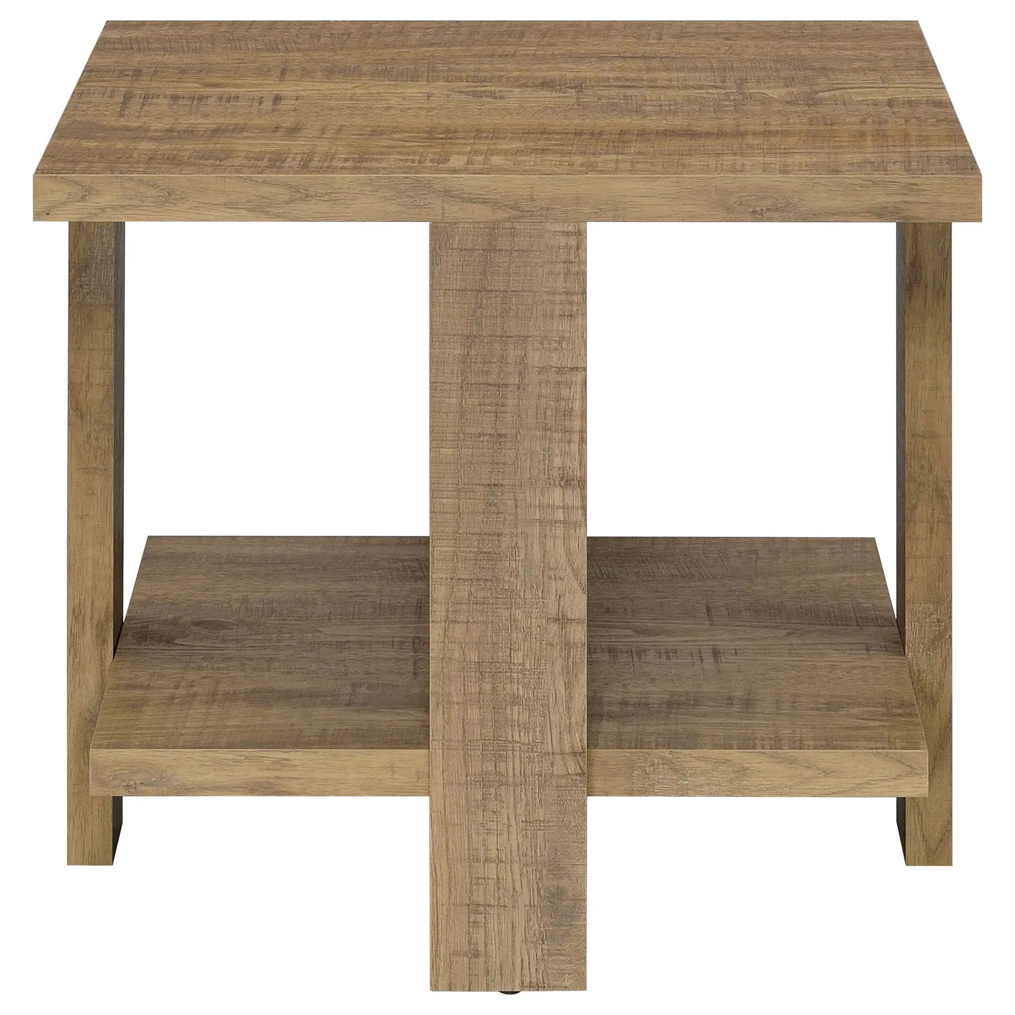 Dawn Square Engineered Wood End Table Mango Brown by Unique Piece Furniture