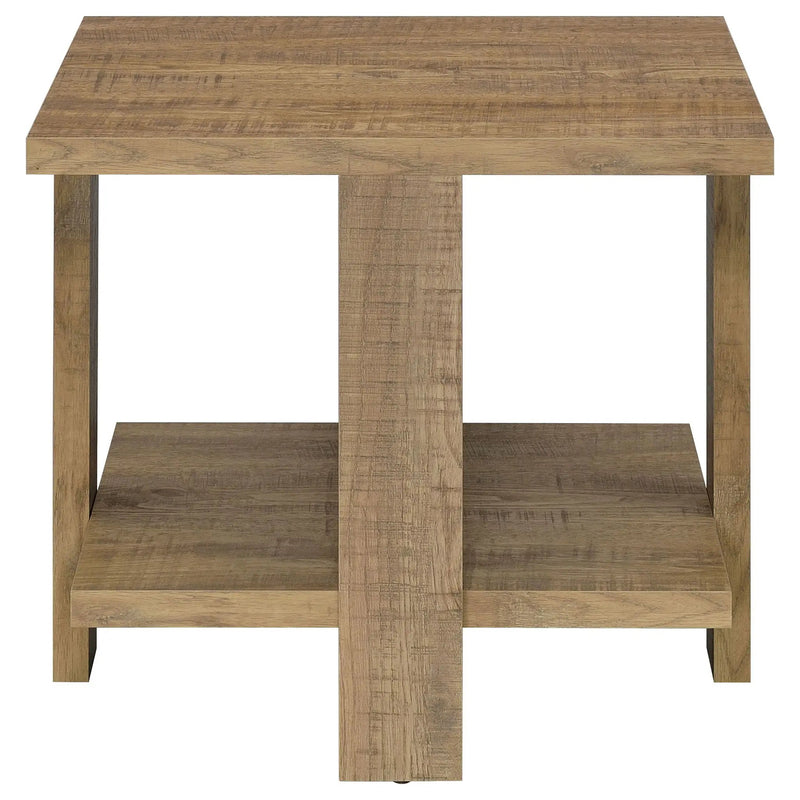 Dawn Square Engineered Wood End Table Mango Brown by Unique Piece Furniture