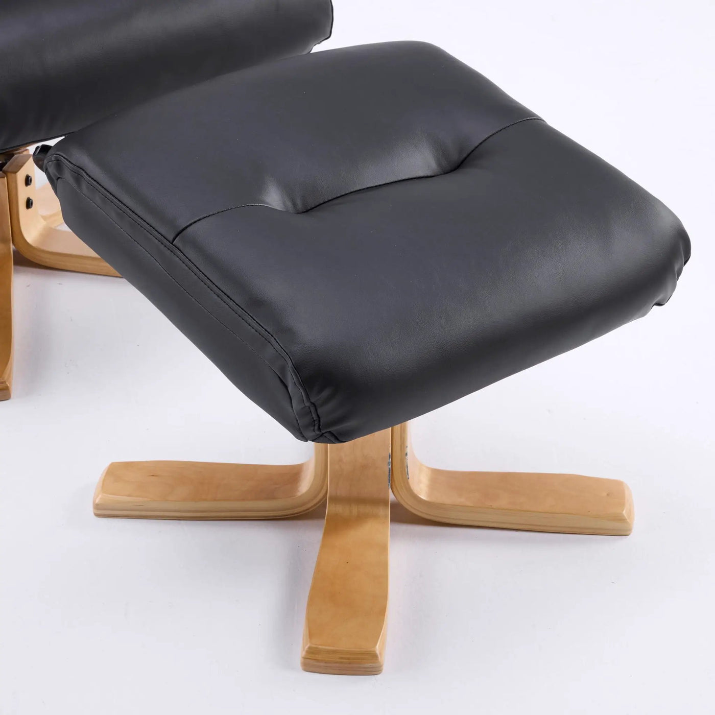 Upholstered Heated Massage 360° Swivel Accent Chair With Ottoman by HouseOfZazla