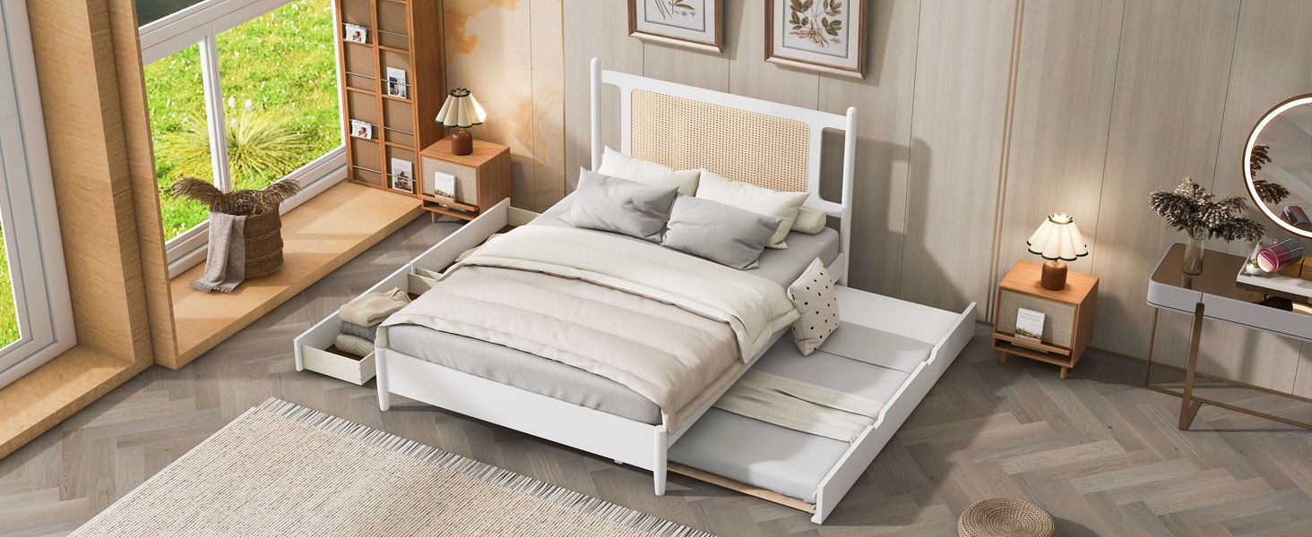 Platform Bed With 2 Big Drawers & Trundle by HouseOfZazla