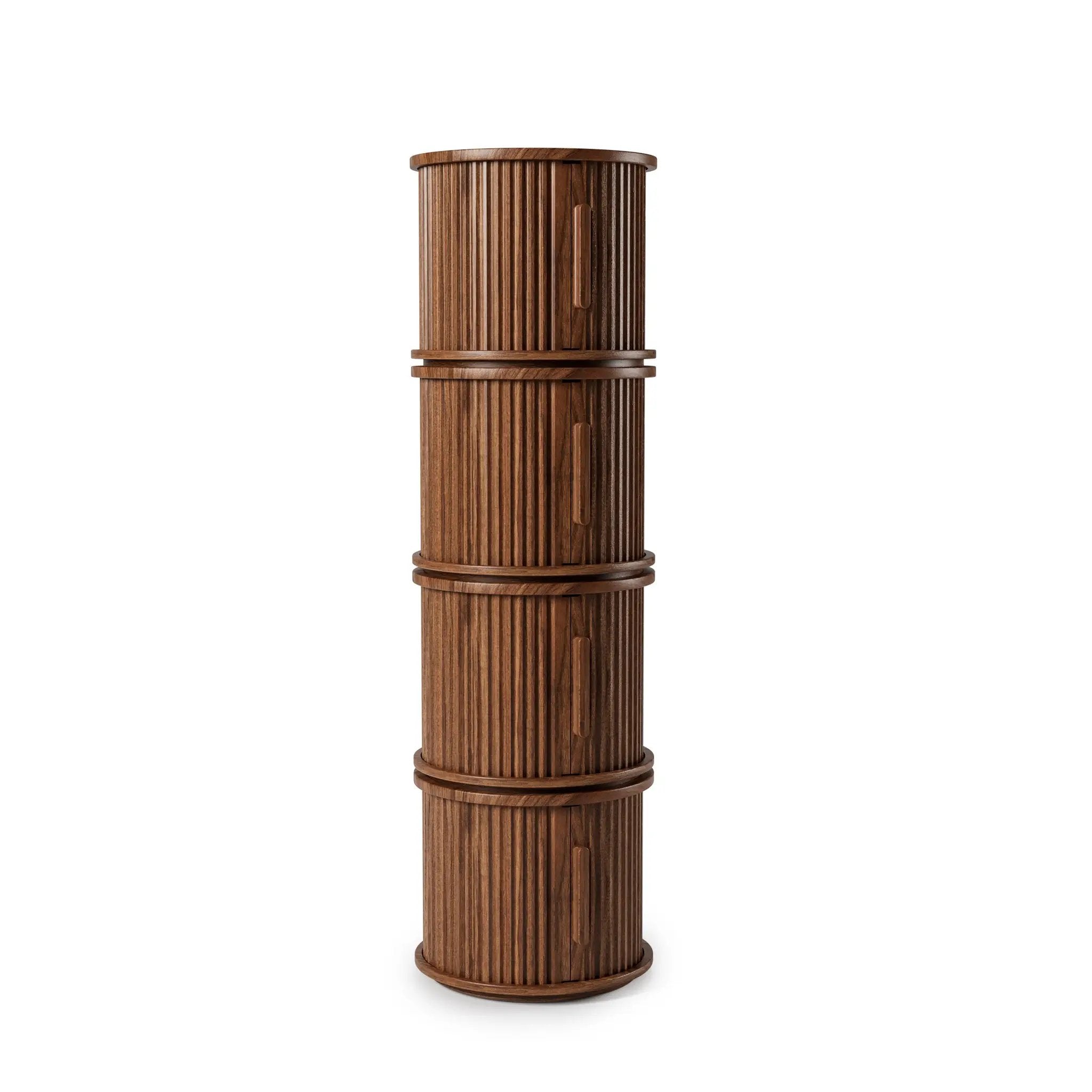 4-Piece Round Coffee Table Set with Sliding Door Storage by HouseOfZazla