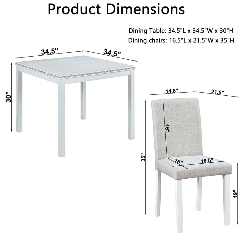 Dining Table Set With Crystal Decoration And Upholstered Chairs by HouseOfZazla