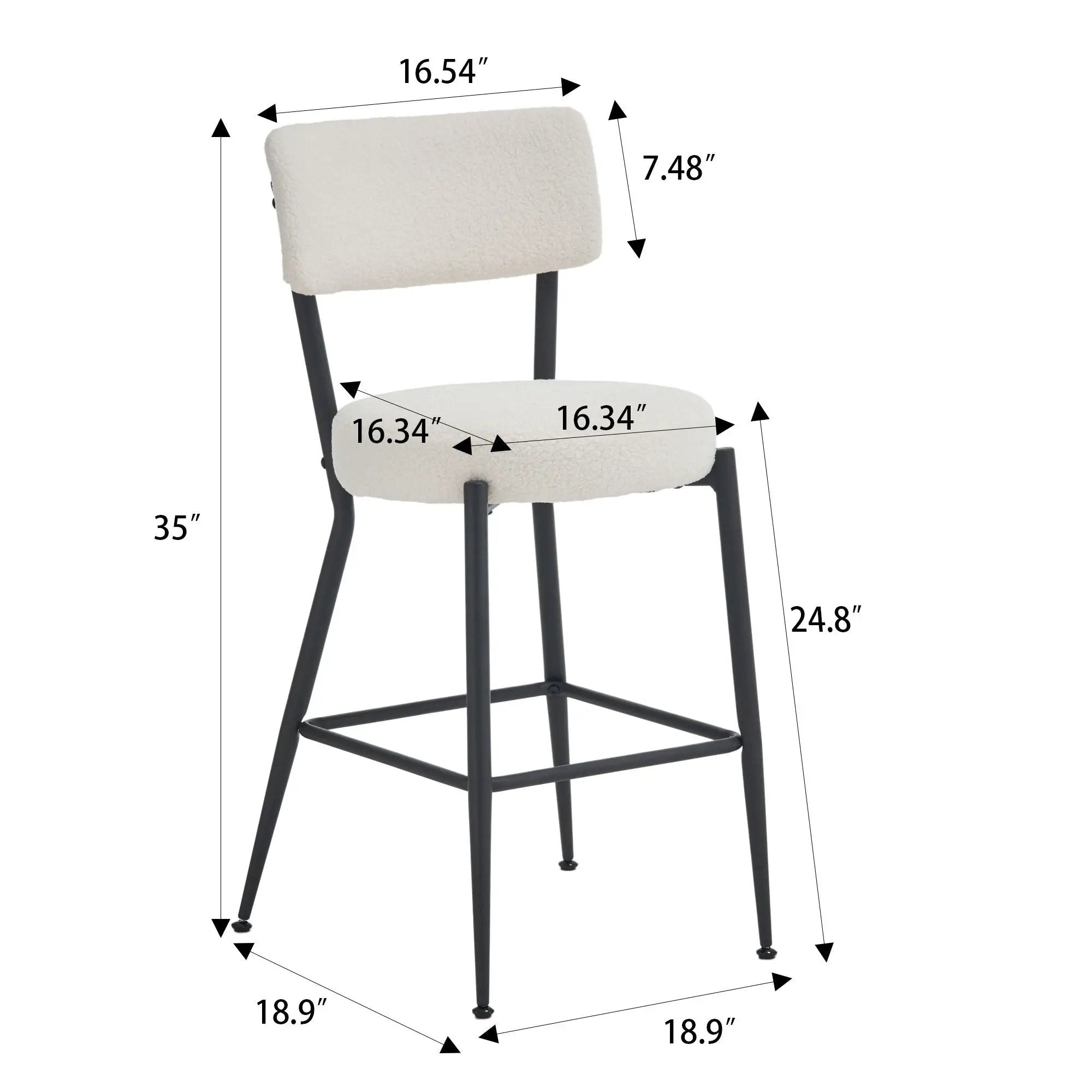 Modern Teddy Fabric Upholstered Bar Stools - Legs by HouseOfZazla
