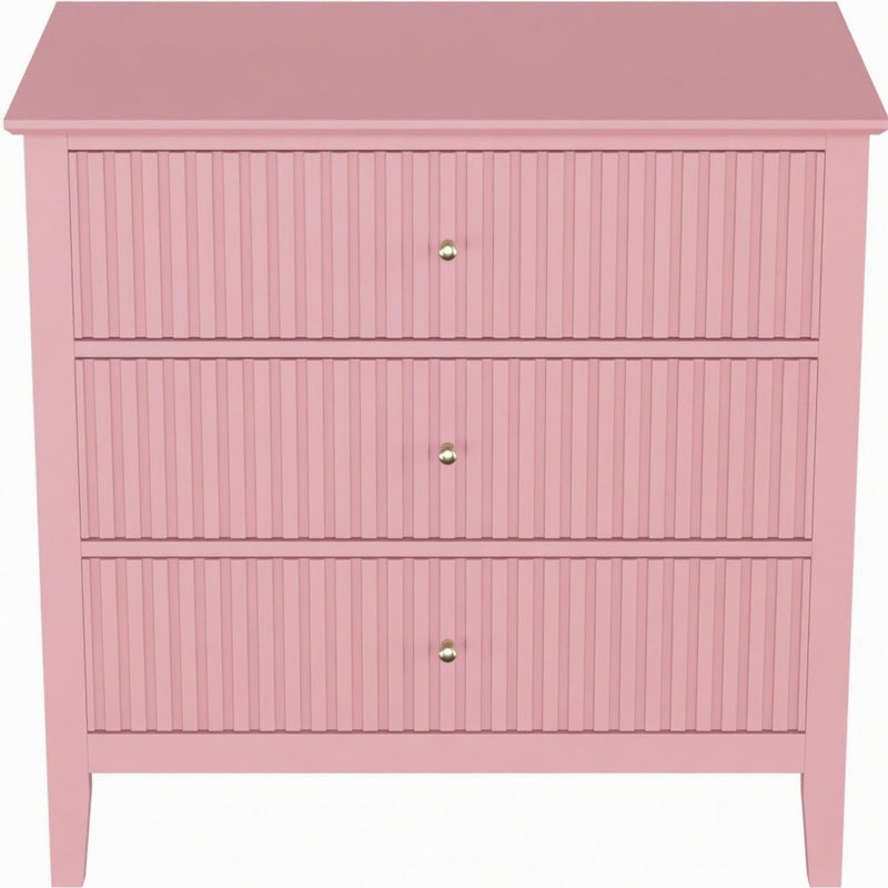 Fluted 3 Drawer Nightstand With Soft Close Slides by HouseOfZazla