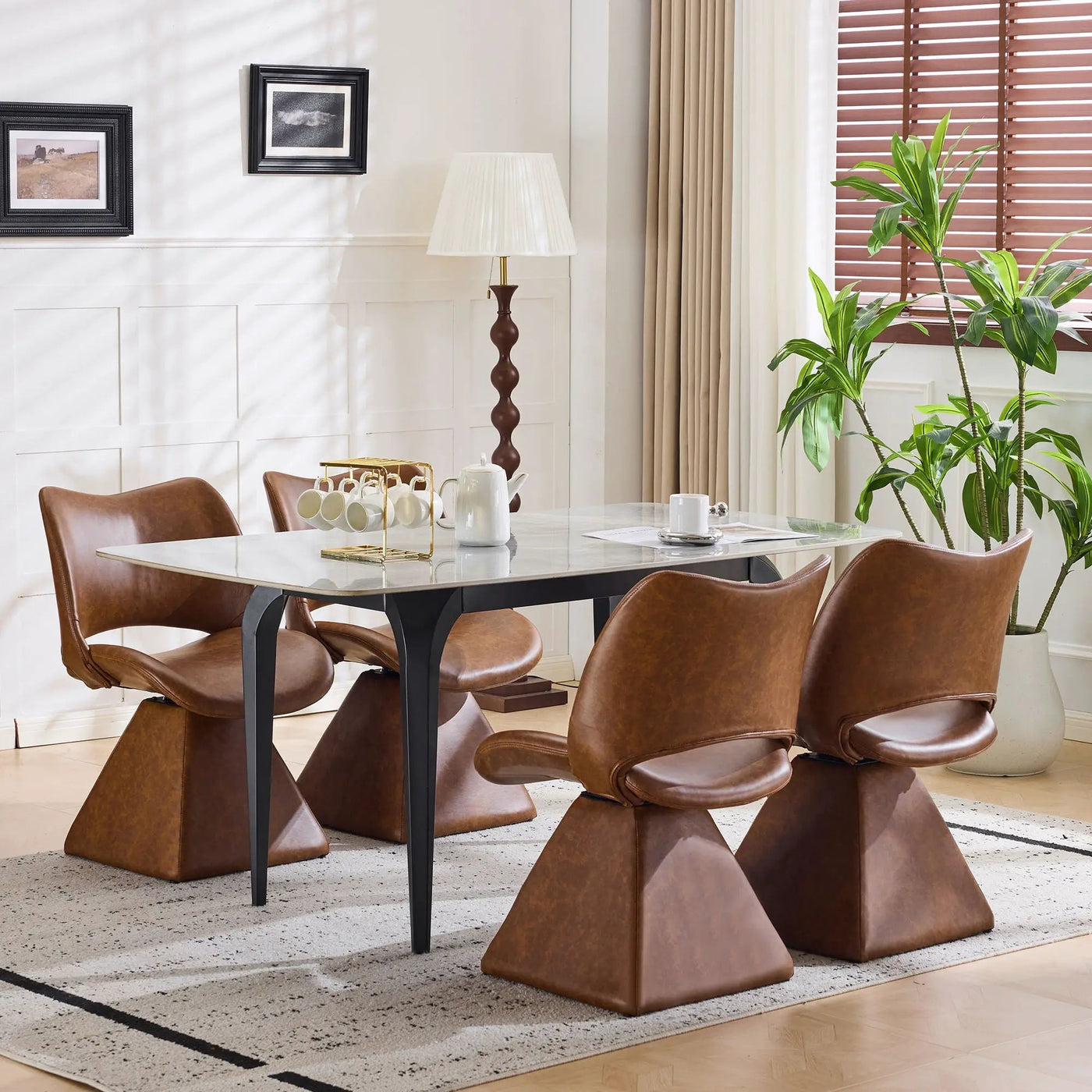 Modern Swivel Dining Chair With High Back by HouseOfZazla